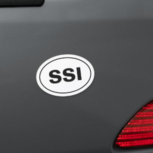 SSI St Simons Island Georgia Euro Oval Car Magnet