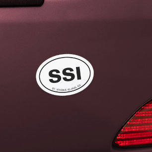 SSI St Simons Island Georgia Euro Oval Car Magnet