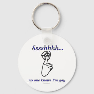 Sssshhhh...no one knows I'm gay Keychain