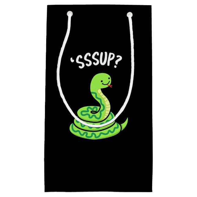 Sssup Funny Hissing Snake Pun Dark BG Small Gift Bag (Front)