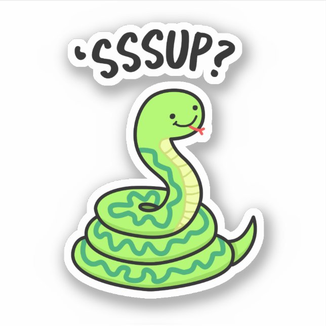 Sssup Funny Hissing Snake Pun  Sticker (Front)