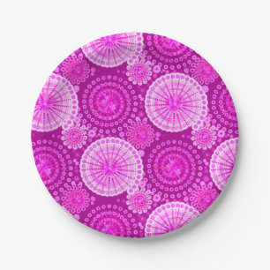 SStarbursts and pinwheels, amethyst purple Paper Plates