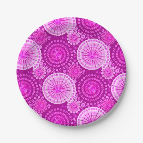 SStarbursts and pinwheels amethyst purple Paper Plates