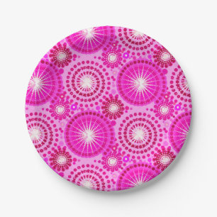SStarbursts and pinwheels, orchid and magenta Paper Plates