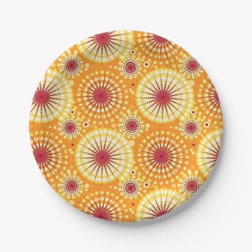 SStarbursts and pinwheels saffron and raisin Paper Plates