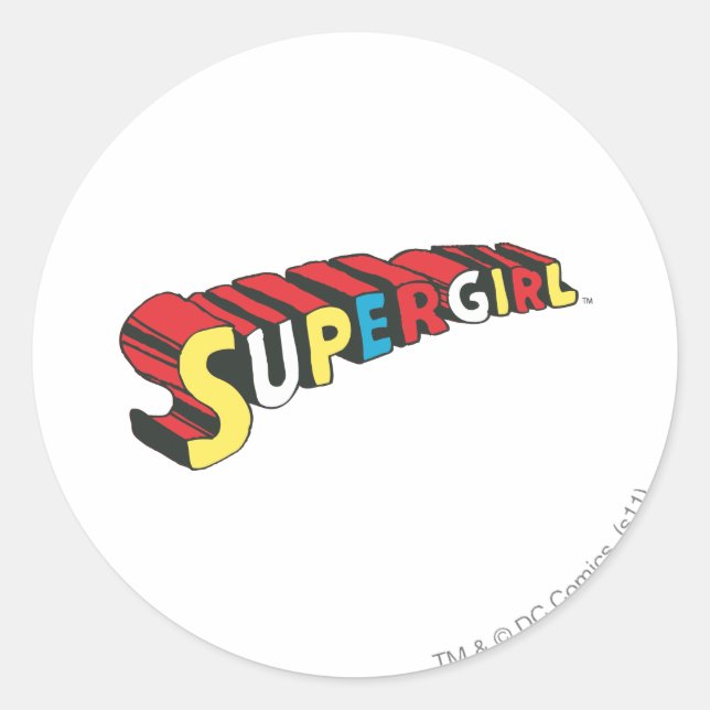 SSupergirl Colorful  Logo Classic Round Sticker (Front)