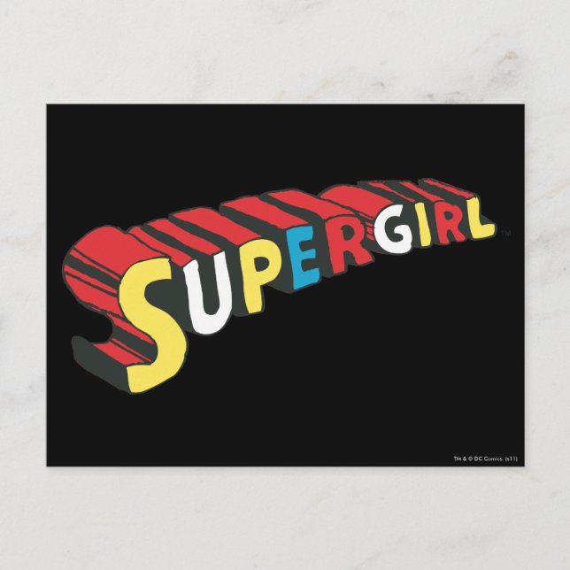 SSupergirl Colorful  Logo Postcard (Front)