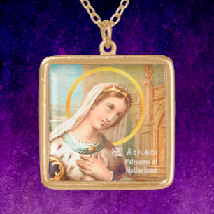 St. Adelaide, Holy Roman Empress (LT 03) Gold Plated Necklace