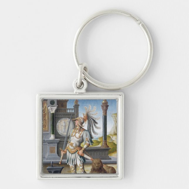 St. Adrian in Armour in an Open Landscape Keychain (Front)