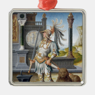 St. Adrian in Armour in an Open Landscape Metal Ornament