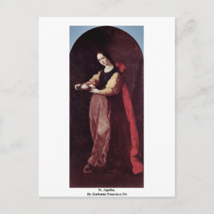 St. Agatha, By Zurbarán Francisco De Postcard
