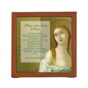 St. Agatha (M 003) with Prayer for Nurses Pencil Holder
