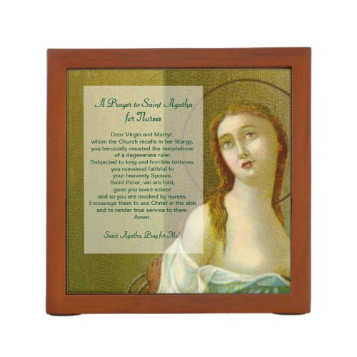 St Agatha M 003 with Prayer for Nurses Pencil Holder