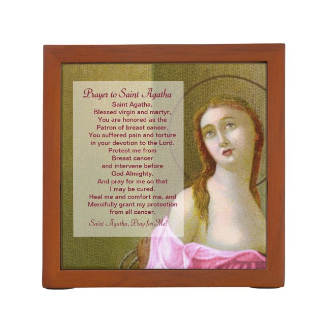 St. Agatha (M 003) with Prayer Pencil Holder (Back)