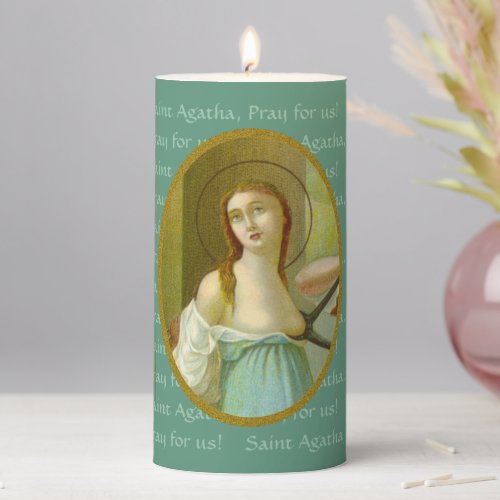 St Agatha of Sicily M 003 3x6 Pillar Candle