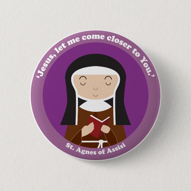 St. Agnes of Assisi Button (Front)