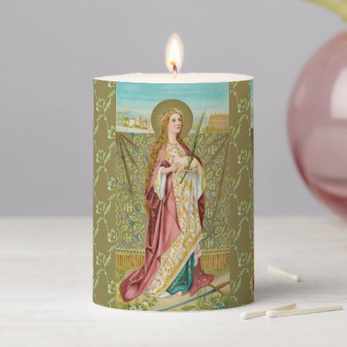 St Agnes of Rome BC 01 3x4 Pillar Candle