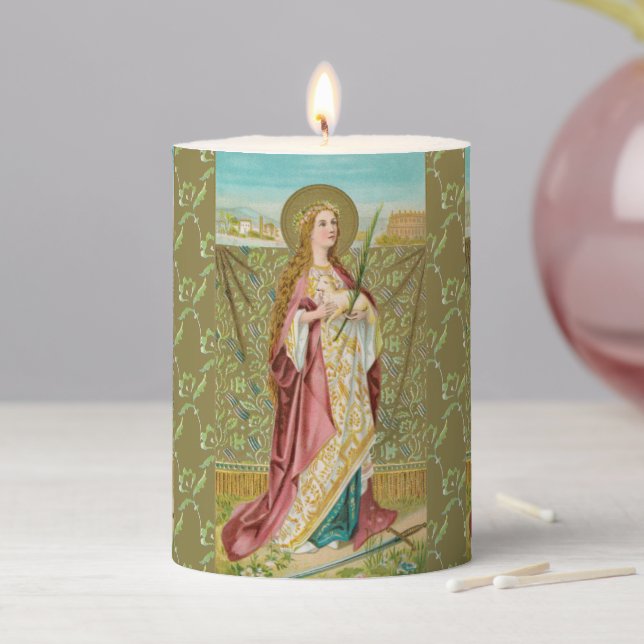 St. Agnes of Rome (BC 01) 3"x4" Pillar Candle (In Situ)