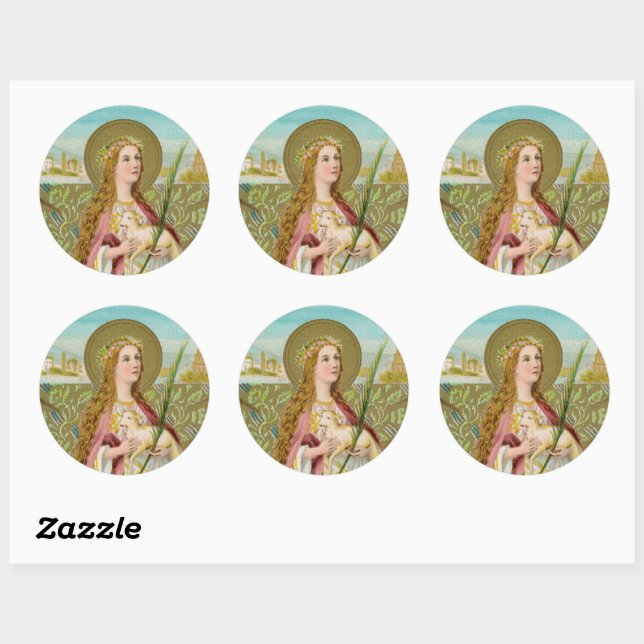 St. Agnes of Rome (BC 01) Classic Round Sticker (Sheet)