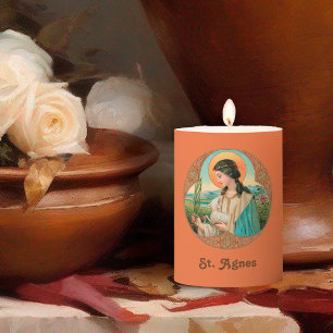 St. Agnes of Rome (BK 006) 3"x4" Pillar Candle
