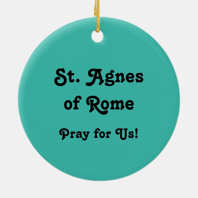 St. Agnes of Rome (BK 006) Ceramic Ornament (Back)