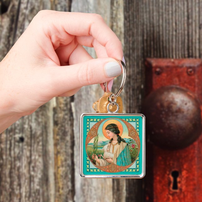 St. Agnes of Rome (BK 006) Keychain (Creator Uploaded)