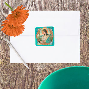 St. Agnes of Rome (BK 006) Square Sticker