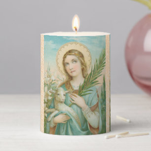 St. Agnes of Rome (MH 01) 3"x4" Pillar Candle