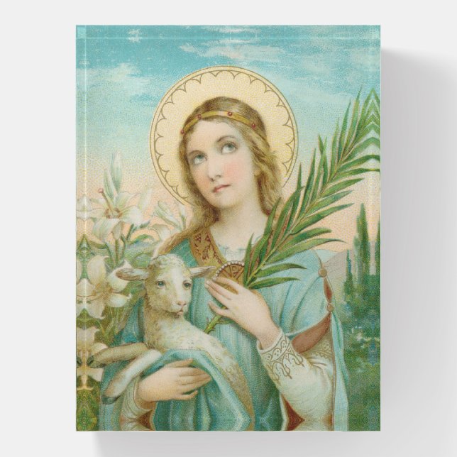 St. Agnes of Rome (MH 01) Paperweight (Vertical)