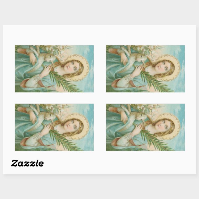 St. Agnes of Rome (MH 01) Rectangular Sticker (Sheet)
