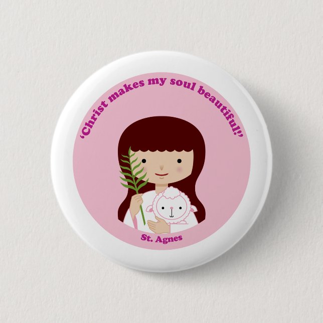 St. Agnes Pinback Button (Front)