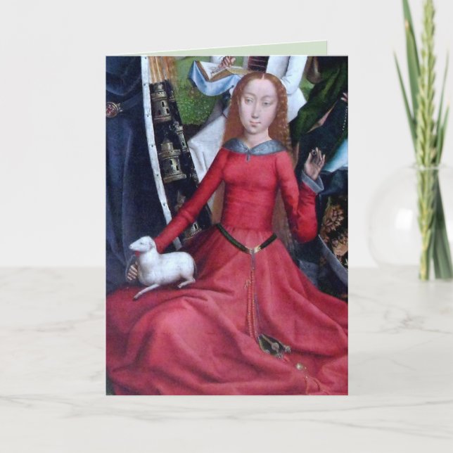 St. Agnes with Her Lamb (detail; M 070) Card (Front)