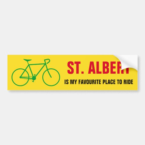 ST ALBERT IS MY FAVOURITE PLACE TO RIDE BUMPER STICKER