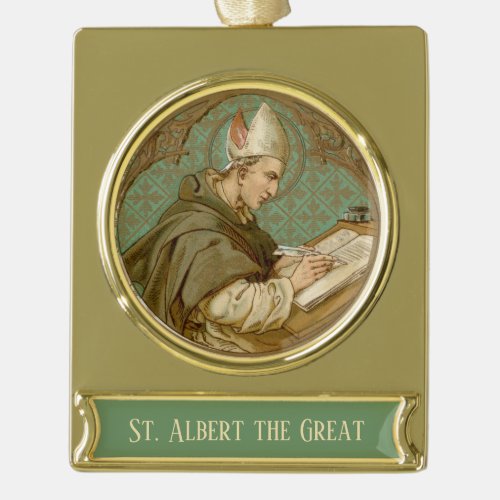 St Albert the Great BK 013 Gold Plated Banner Ornament