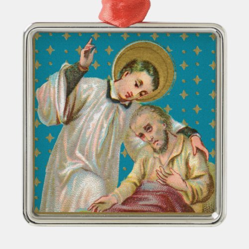 St Aloysius Gonzaga  Plague Victim M 006 Metal Ornament