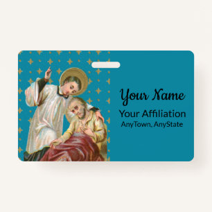 St Aloysius Gonzaga & Plague Victim (Style 1; M06) Badge