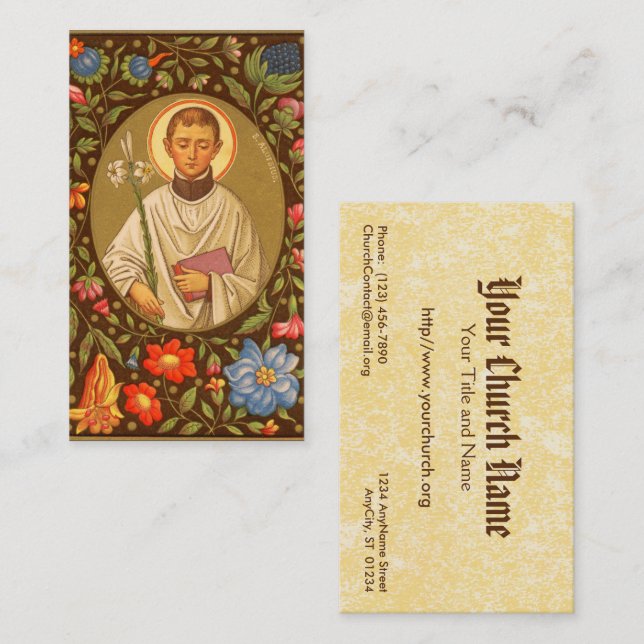 St. Aloysius Gonzaga (PM 01) Full Bleed Business Card (Front/Back)