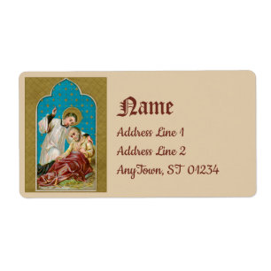 St. Aloysius & Plague Victim (M 006) Label
