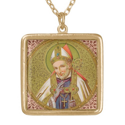 St Alphonsus Liguori SNV 02 Square Gold Plated Necklace
