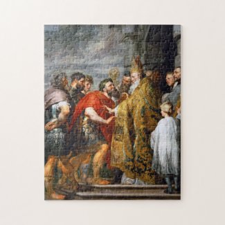 St. Ambrose and Emperor Theodosius  Paul Rubens Jigsaw Puzzle