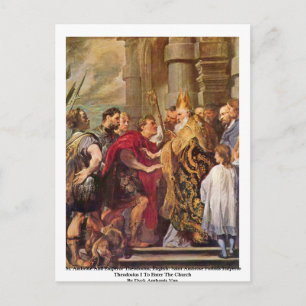 St. Ambrose And Emperor Theodosius Postcard