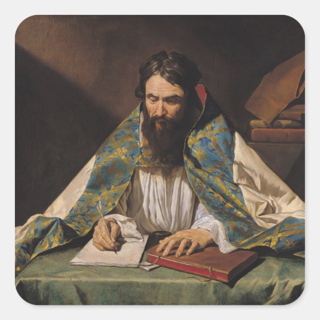 St. Ambrose , c.1633-39 Square Sticker (Front)