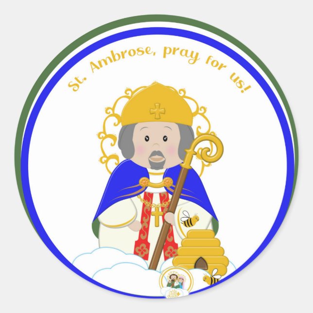 St. Ambrose Classic Round Sticker (Front)