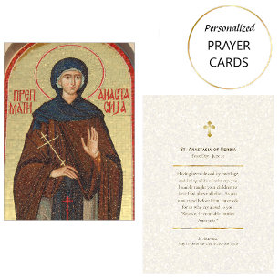 St. Anastasia of Serbia Orthodox Prayer Card      