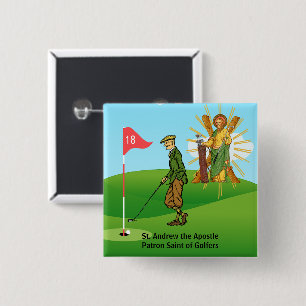 St. Andrew and Dapper Male Golfer Button