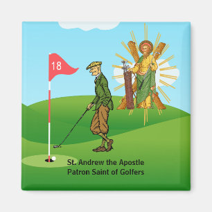 St. Andrew and Dapper Male Golfer Magnet