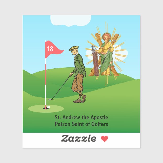 St. Andrew and Dapper Male Golfer Sticker (Sheet)