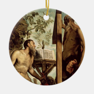 St. Andrew and St. Jerome Ceramic Ornament