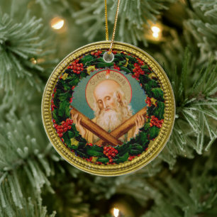 St. Andrew Christmas Novena Prayer Ceramic Ornament