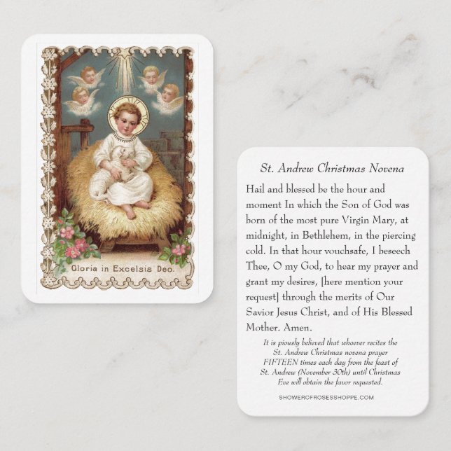 St. Andrew Christmas Novena Virgin Mary Jesus Holy Business Card (Front/Back)